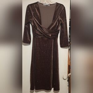 Y2k Runway Sparkly Brown Dress